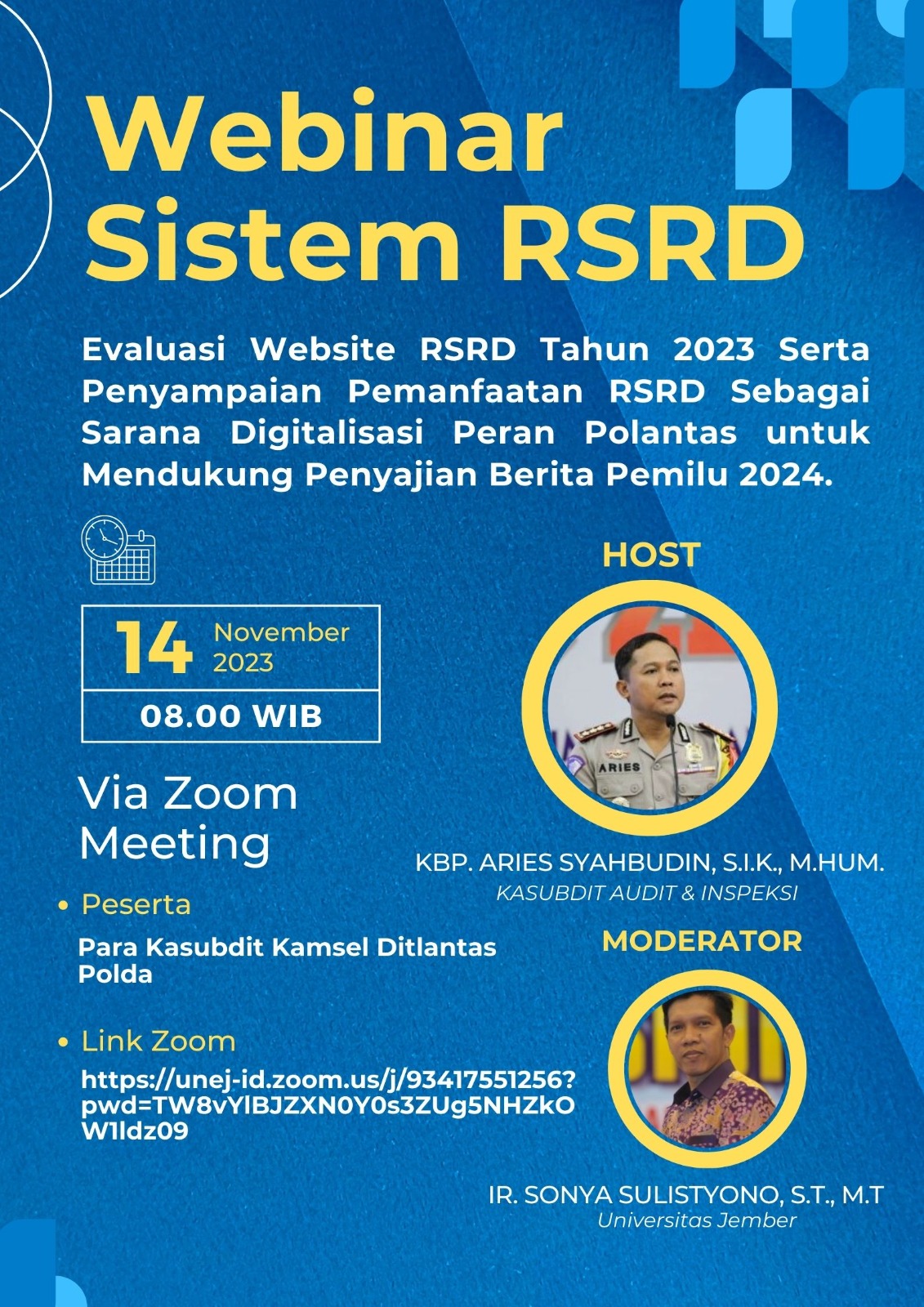 Evaluasi Website RSRD Tahun 2023 Serta Penyampaian Pemanfaatan RSRD Sebagai Sarana Digitalisasi Peran Polantas untuk Mendukung Penyajian Berita Pemilu 2024